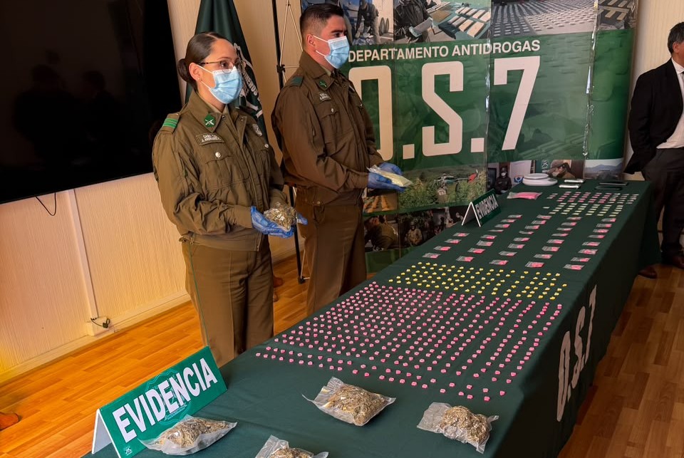 Golpe al tráfico de drogas: OS-7 incautó marihuana, éxtasis y ketamina en Temuco